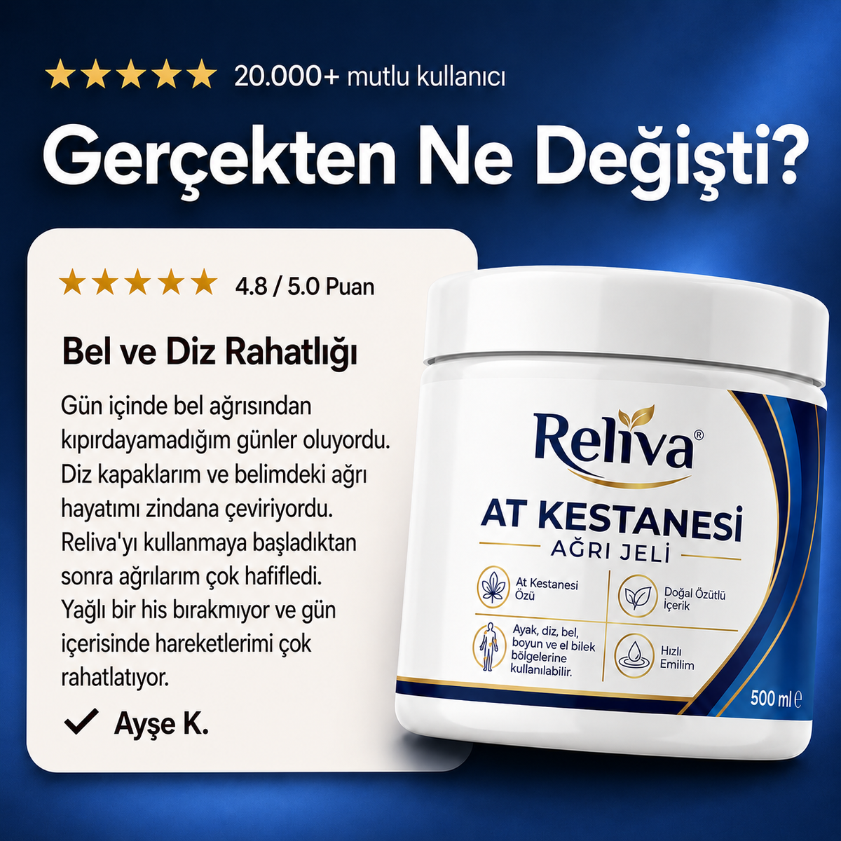 Reliva® At Kestanesi Masaj Jeli